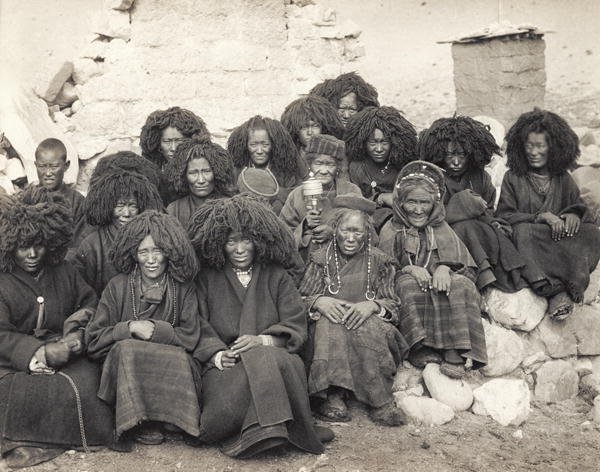 Group of nuns at the Taktsang monastery, Bhutan, 1904