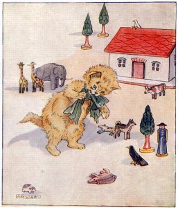 To Polly, sweetest girl in the world..., illustration from 'Cuddly Kitty and Busy Bunny', by Clara G. Dennis, published by Thomas Nelson and Sons, Ltd., 1926