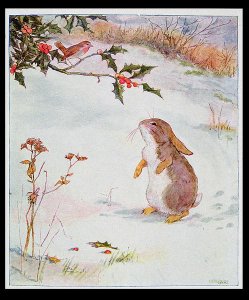 To Polly, sweetest girl in the world..., illustration from 'Cuddly Kitty and Busy Bunny', by Clara G. Dennis, published by Thomas Nelson and Sons, Ltd., 1926