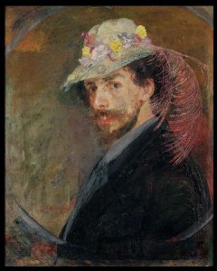 Self Portrait in a Hat with Flowers, 1883