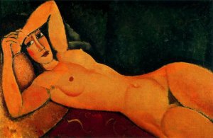 Reclining Nude With Left Arm Resting On Forehead