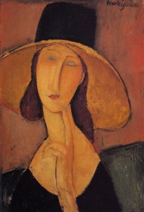 Portrait Of Woman In Hat   Jeanne Hebuterne In Large Hat