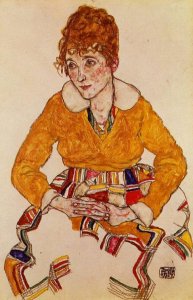 Portrait Of The Artists Wife Seated  Holding Her Right Leg