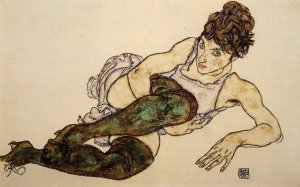 Reclining Woman With Red Blouse