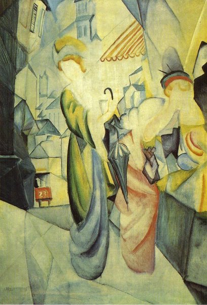 Bright Women in front of the Hat Shop (Helle Frauen vor dem Hutladen) 1913