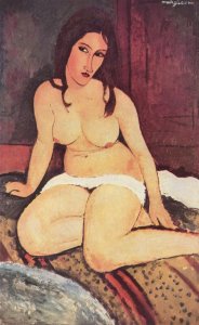 Seated Nude On Divan