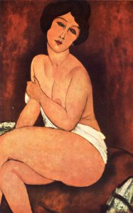 Seated Nude On Divan